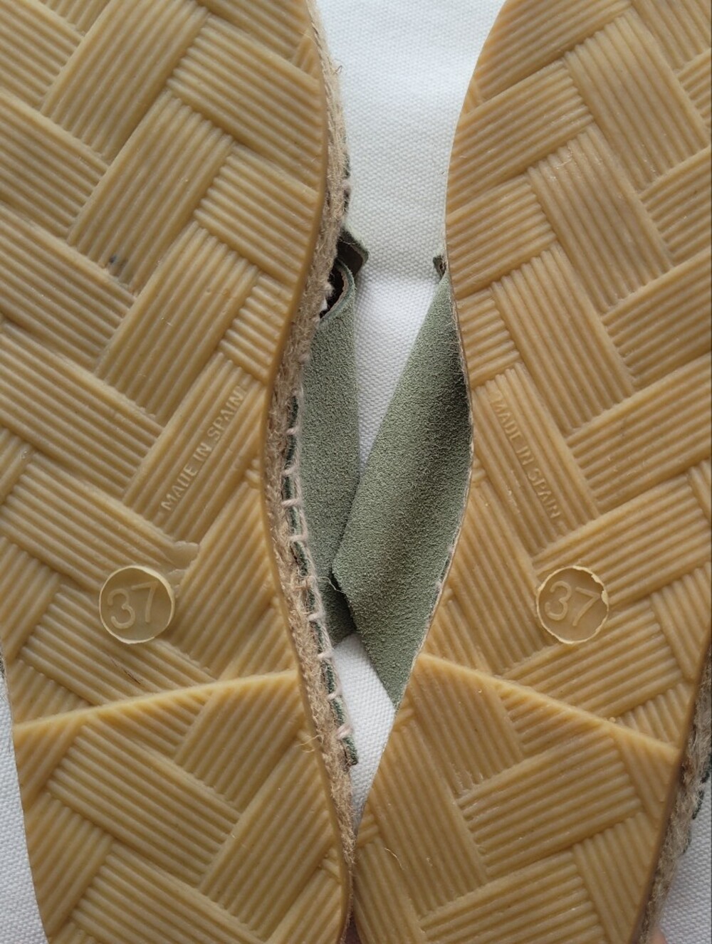 Indi & Cold boho espadrille sandals, soft sage green suede, made in Spain, EU 37 - Picture 5 of 6